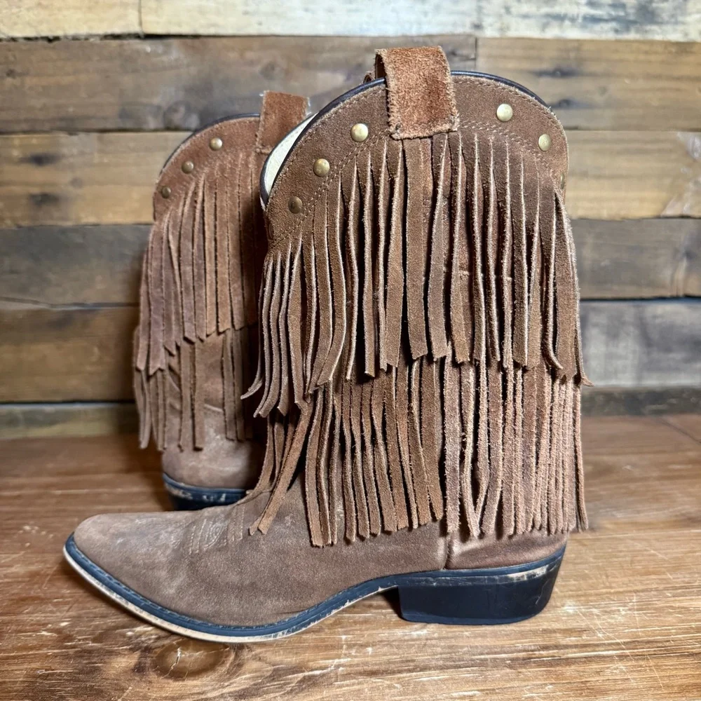 Shyanne Girls'‎ Double-Fringe Western Boot Snip Toe - 43514C Girls size 3
